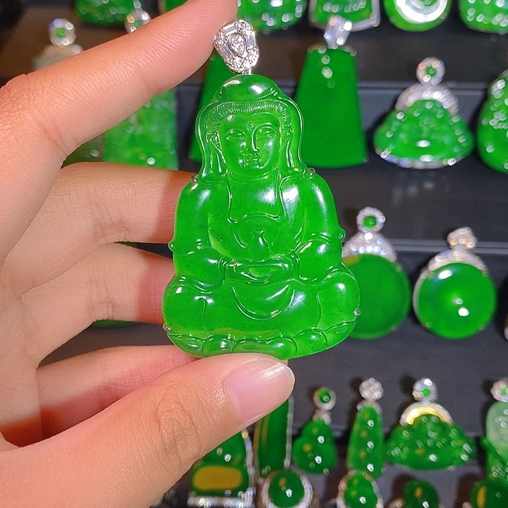 翡翠银S925镶嵌颈饰