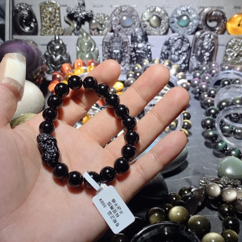 【闪购商品】黑曜岩手链未镶嵌炁