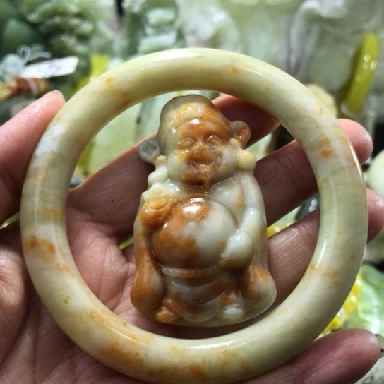 岫玉未镶嵌手镯59.60