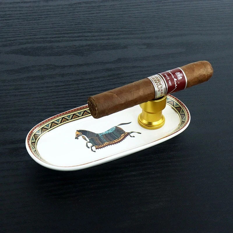 三件套高档陶瓷烟灰缸轻奢时尚雪茄创意个性潮流网红家用酒吧办公