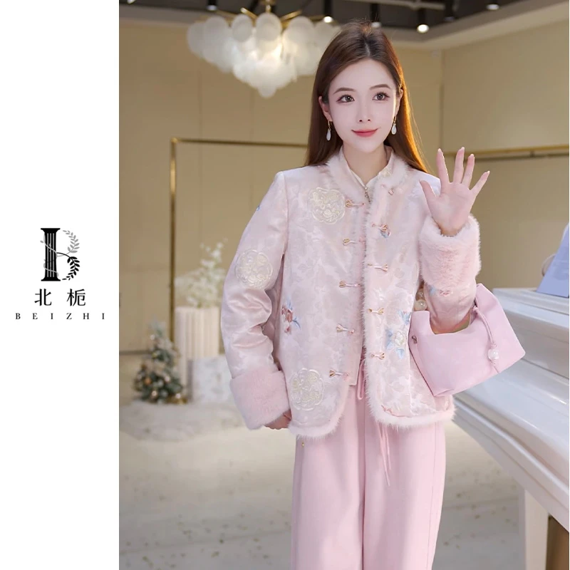 【北栀】国风刺绣绣花羽绒服外套813475