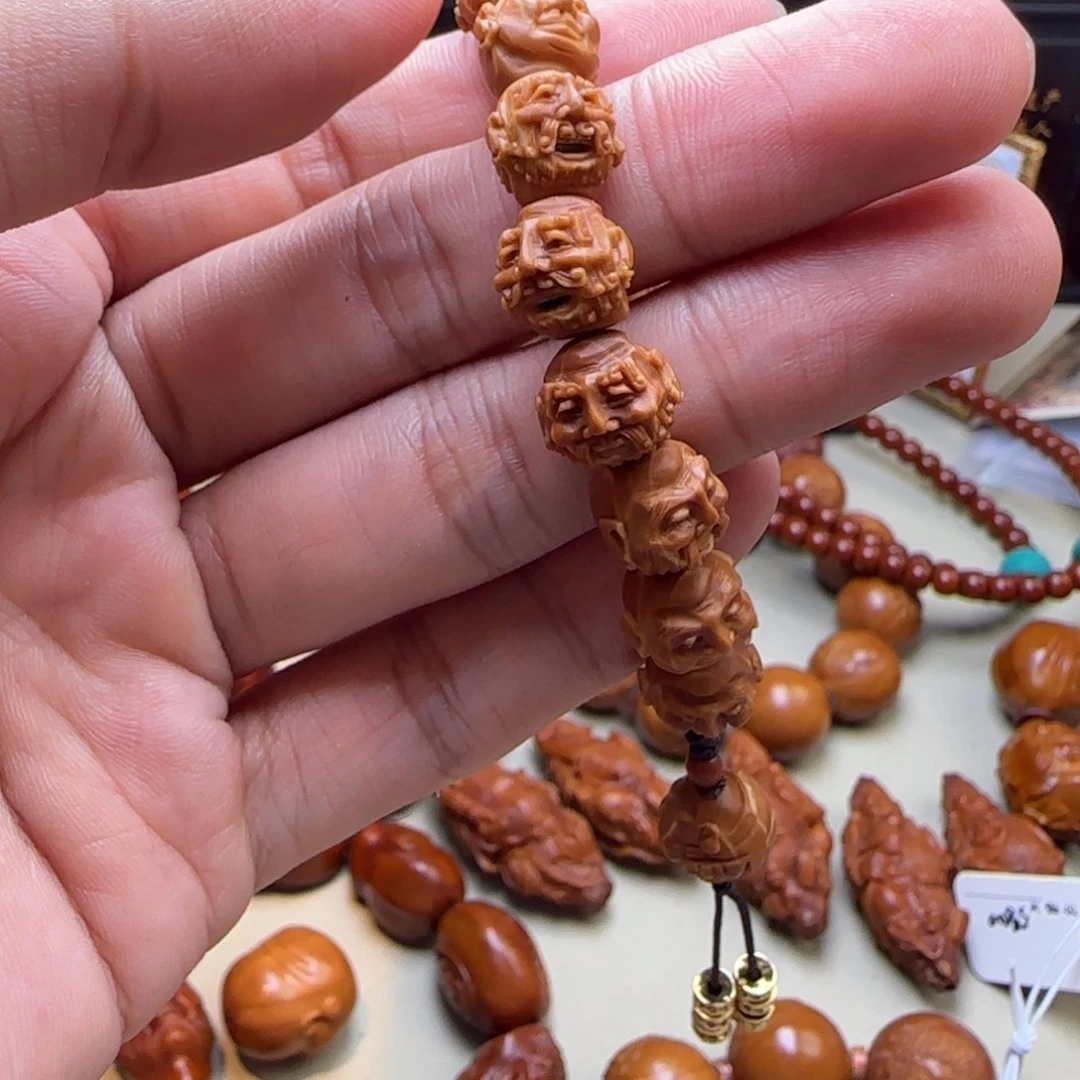 千***行橄榄核手串/手链纯手工雕刻十八罗汉