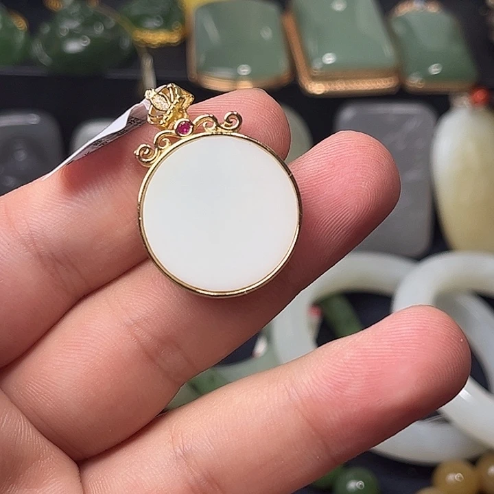 和田玉合金吊坠(不含链)2