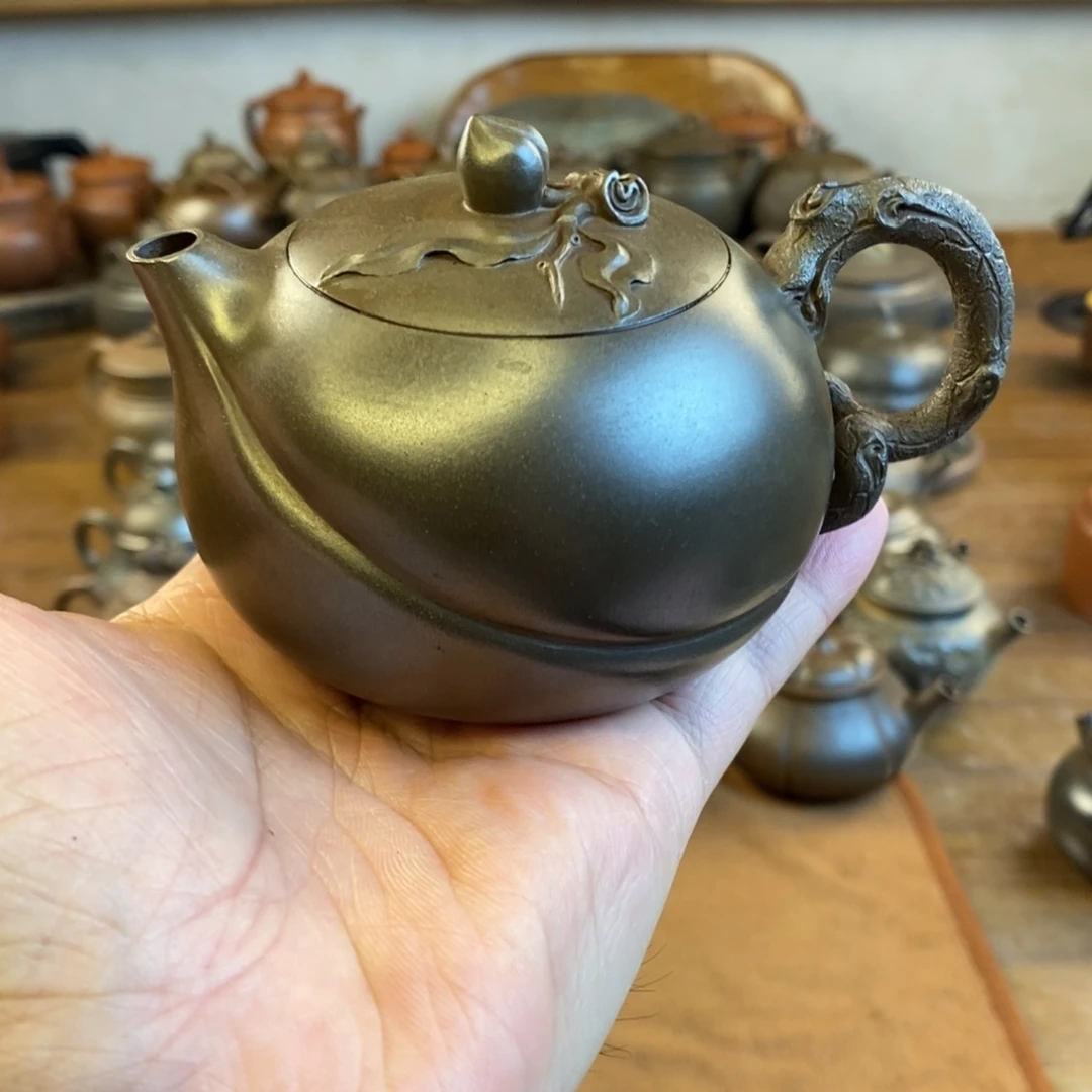 丶***生仿生桃子200cc坭兴陶茶壶…………