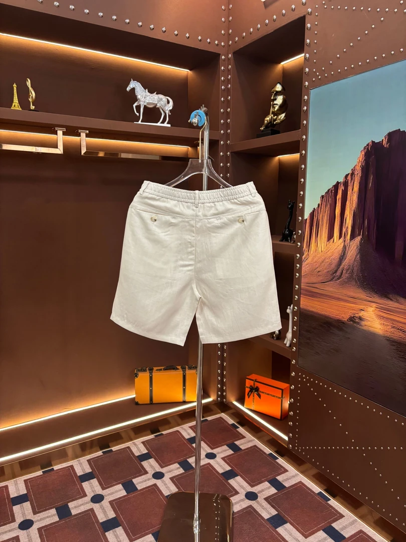 luo男士轻奢莱赛尔亚麻短裤高端男士商务休闲时尚夏季设计师yama