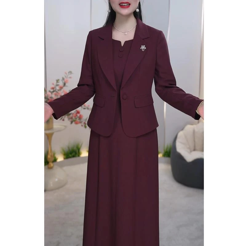 连衣裙2025新款女春秋季喜婆婆婚宴装妈妈礼服重丈母娘婚宴两件套