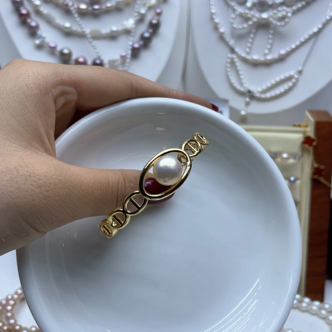 淡水珍珠手镯钛钢爱***蛋