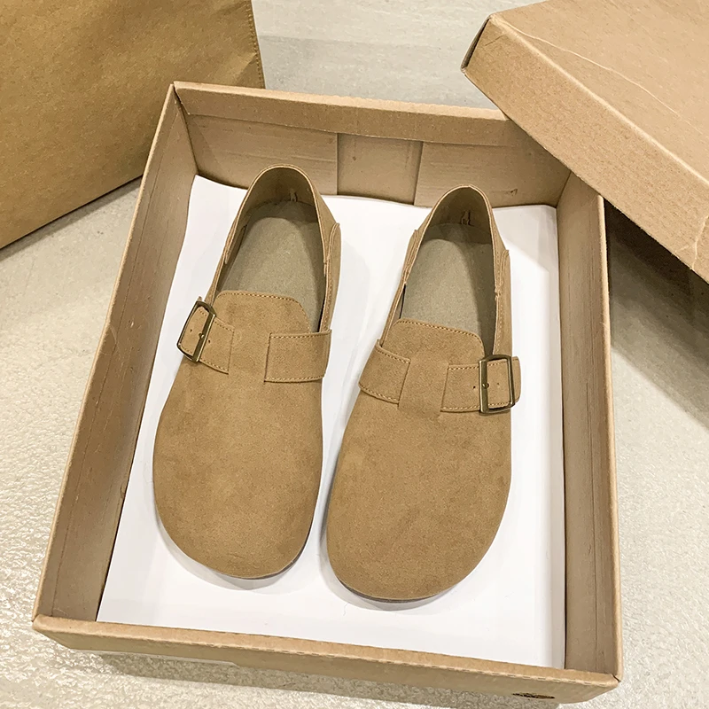 日系勃肯鞋女春秋2025新款爆款一脚蹬懒人单鞋厚底全包博肯女鞋子