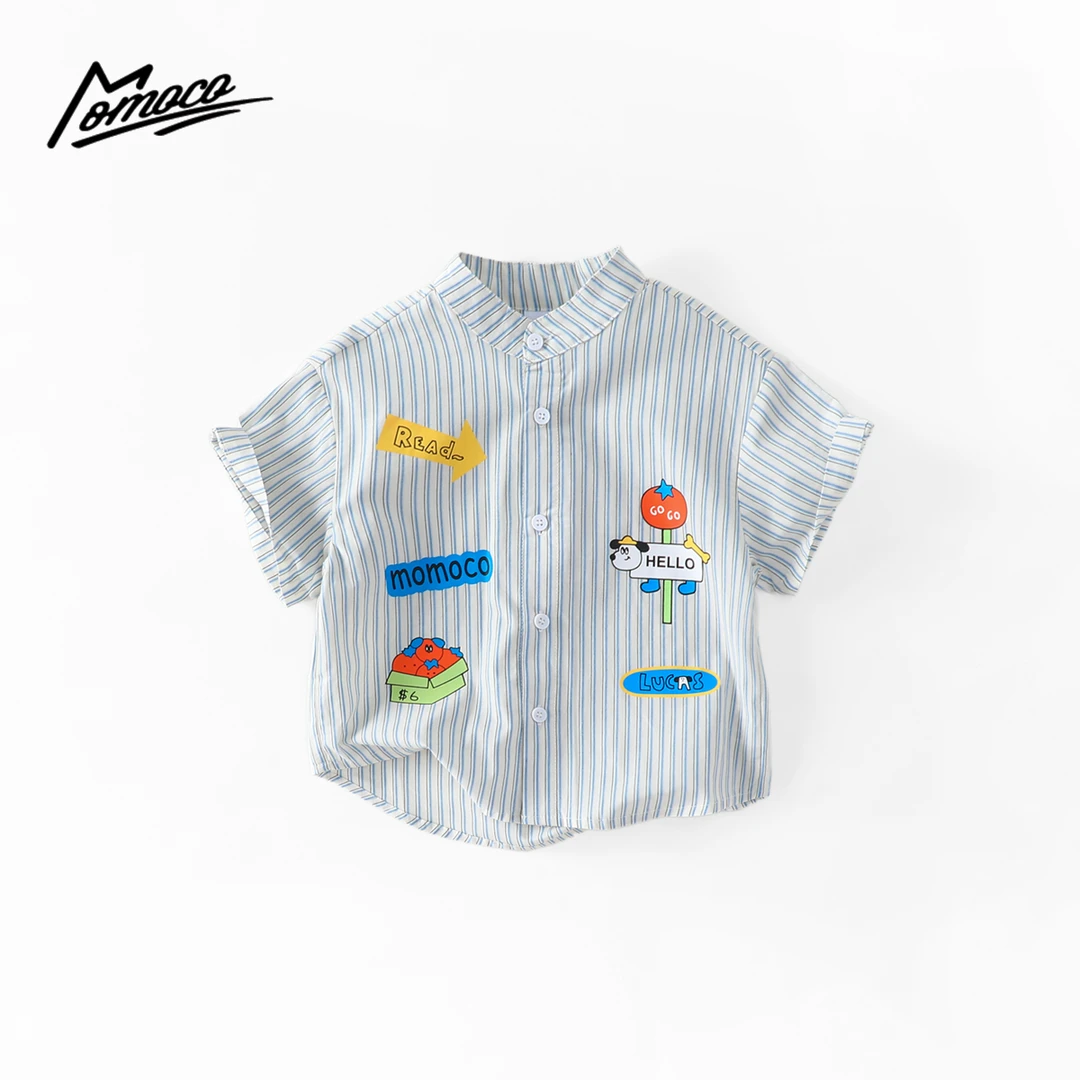 MOMOCO夏季男童时尚卡通衬衫百搭洋气上衣77280129002