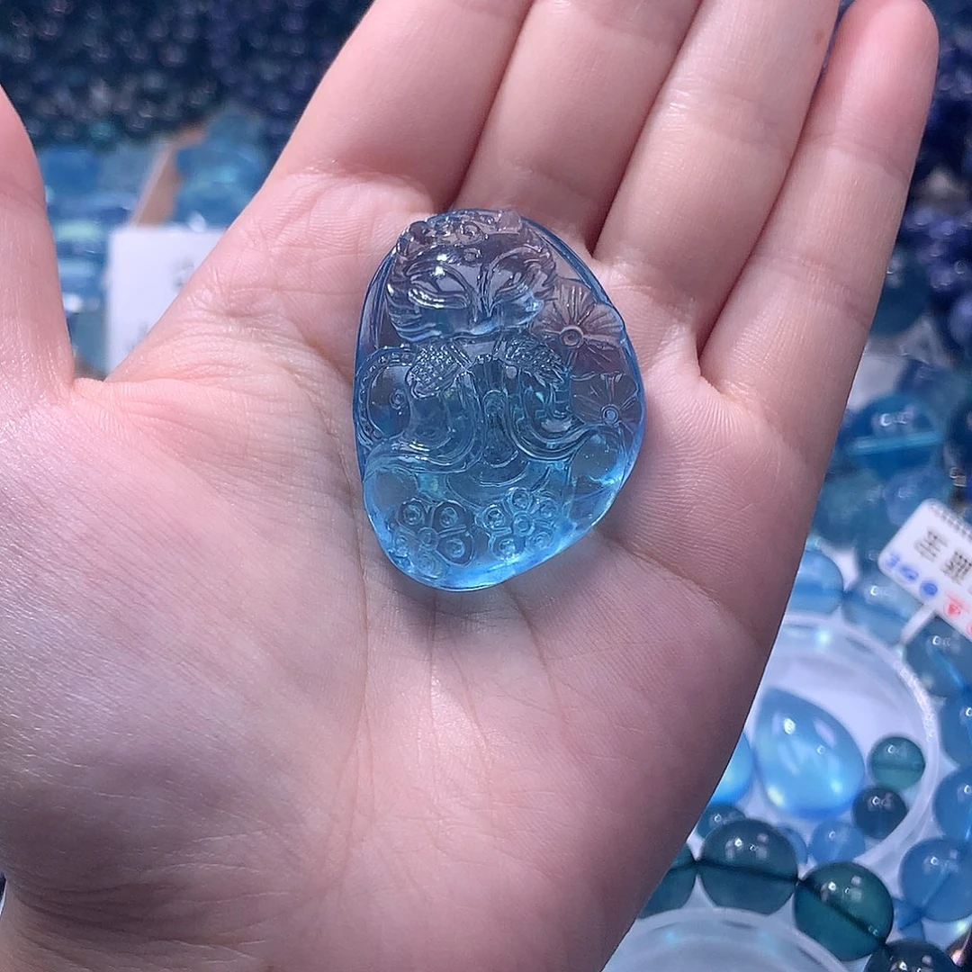 未镶嵌手串海蓝宝石狐狸吊坠【720元】要拍10件