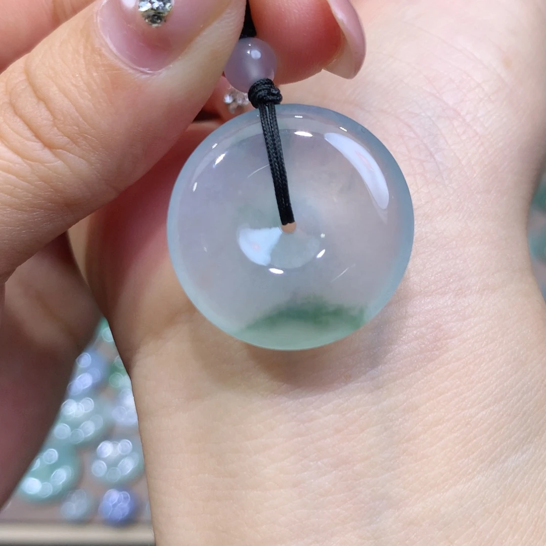 翡翠未镶嵌颈饰平安扣 24.1*5.4