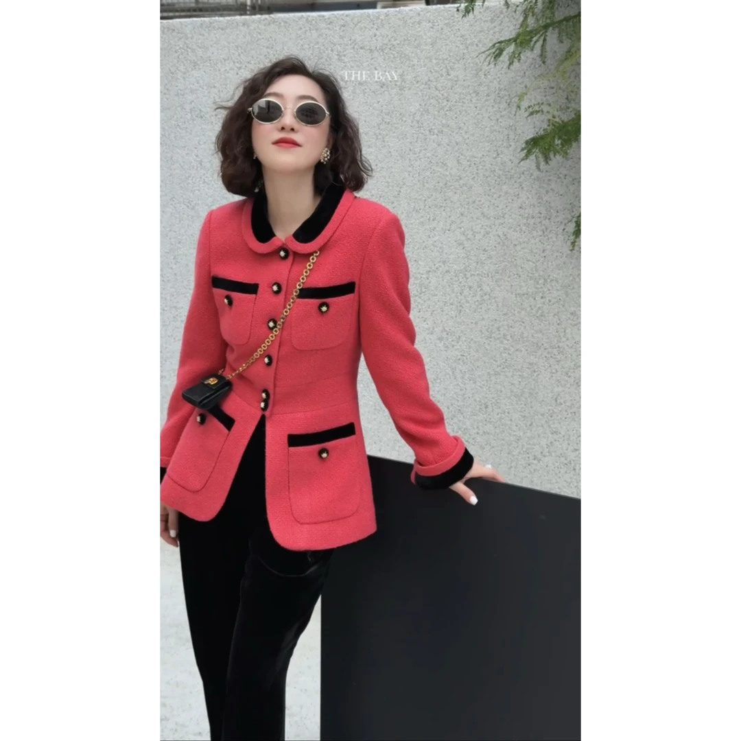 TheBay【法兰西玫瑰】真丝内里粗花呢外套Bay2SQXL0207