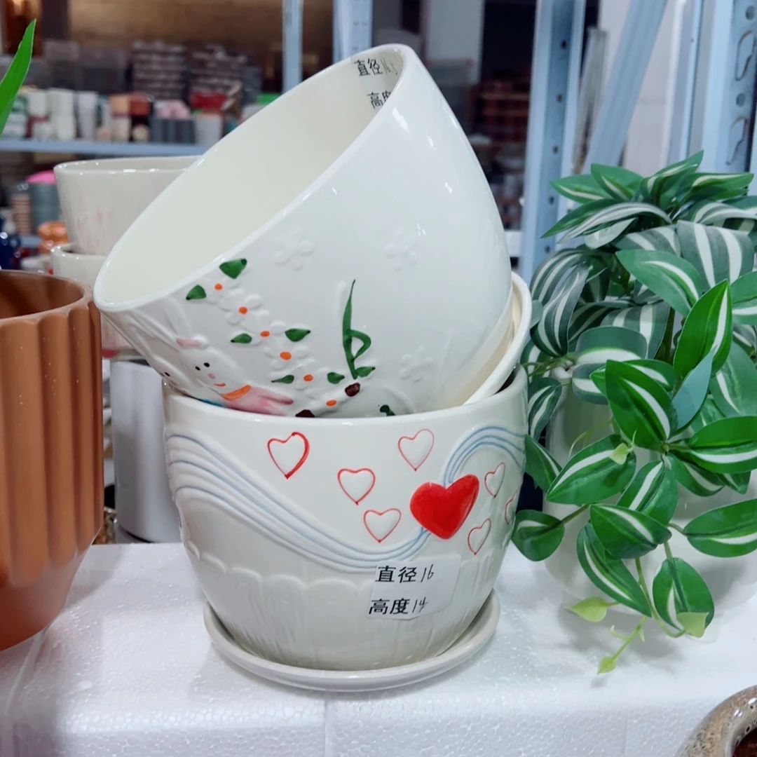 有孔，陶瓷花盆满10米包邮发货