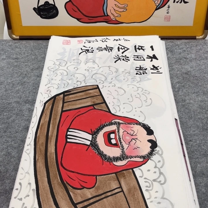 国画手绘禅意画一物一拍