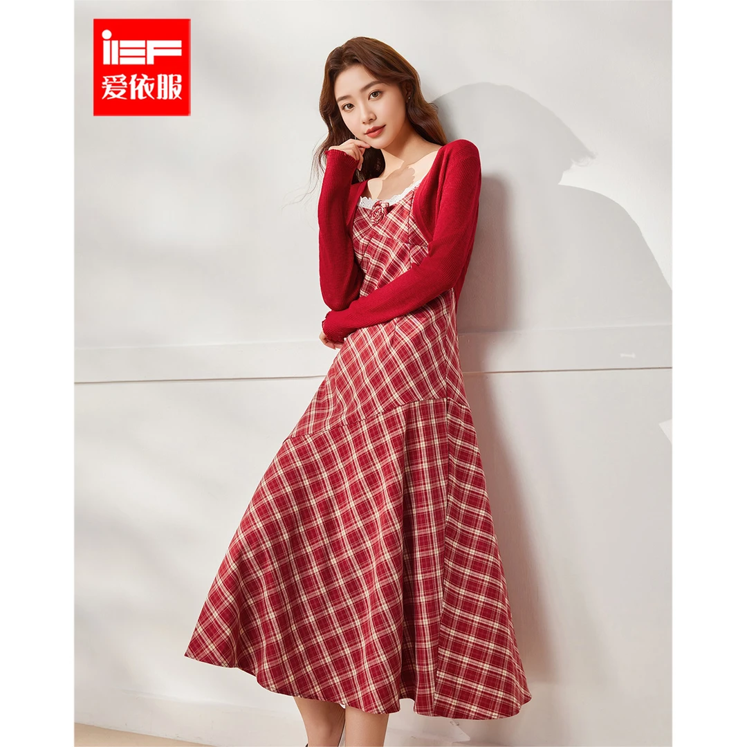 IEF/爱依服时尚套装2025春夏新款法式甜美淑女气质设计感里外套裙