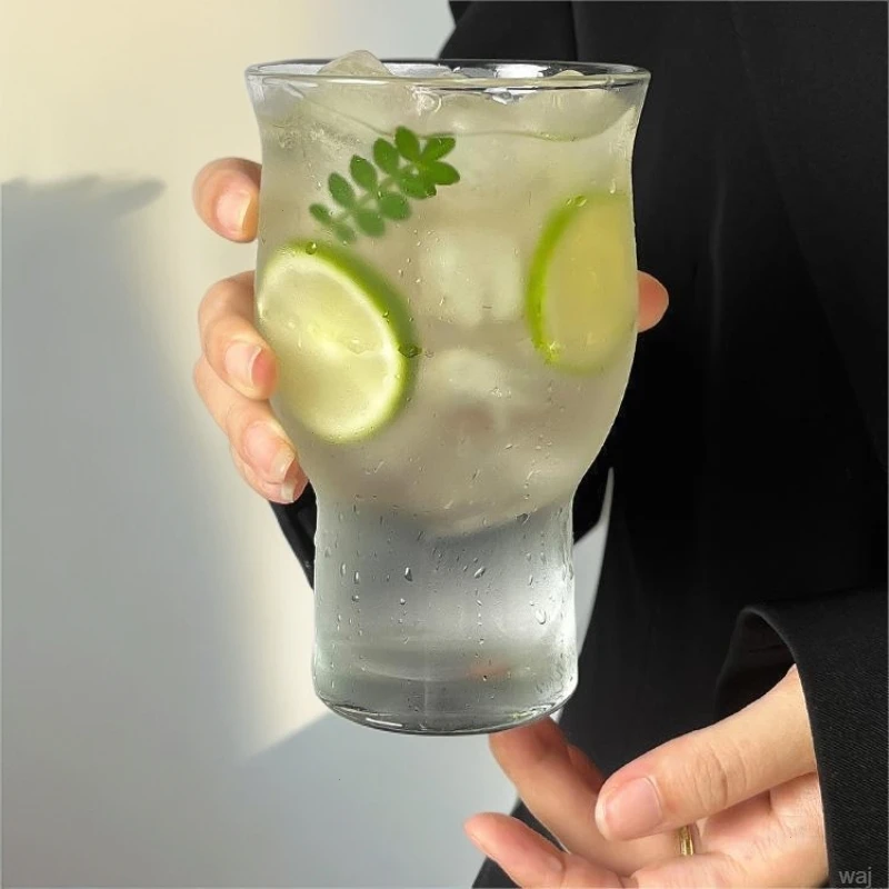 ins风网红宽口玻璃杯果汁杯冰美式咖啡杯酒杯啤酒杯饮品饮料杯