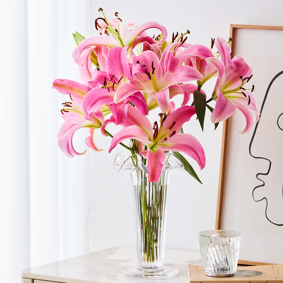 三头粉红百合 3支