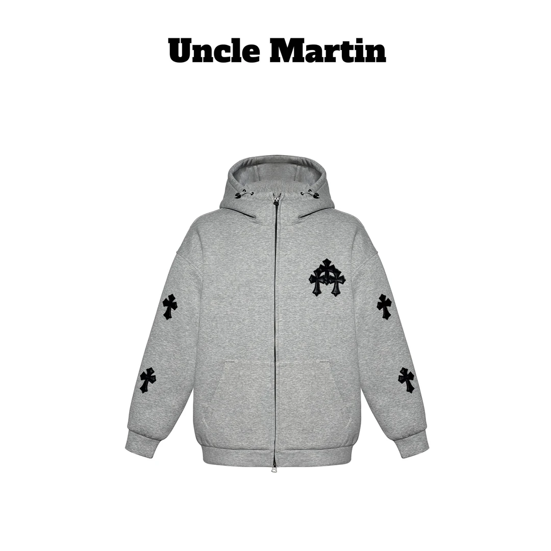 马丁叔叔『十字架羽绒服』厚款连帽宽松长袖短款落肩袖羽绒 804