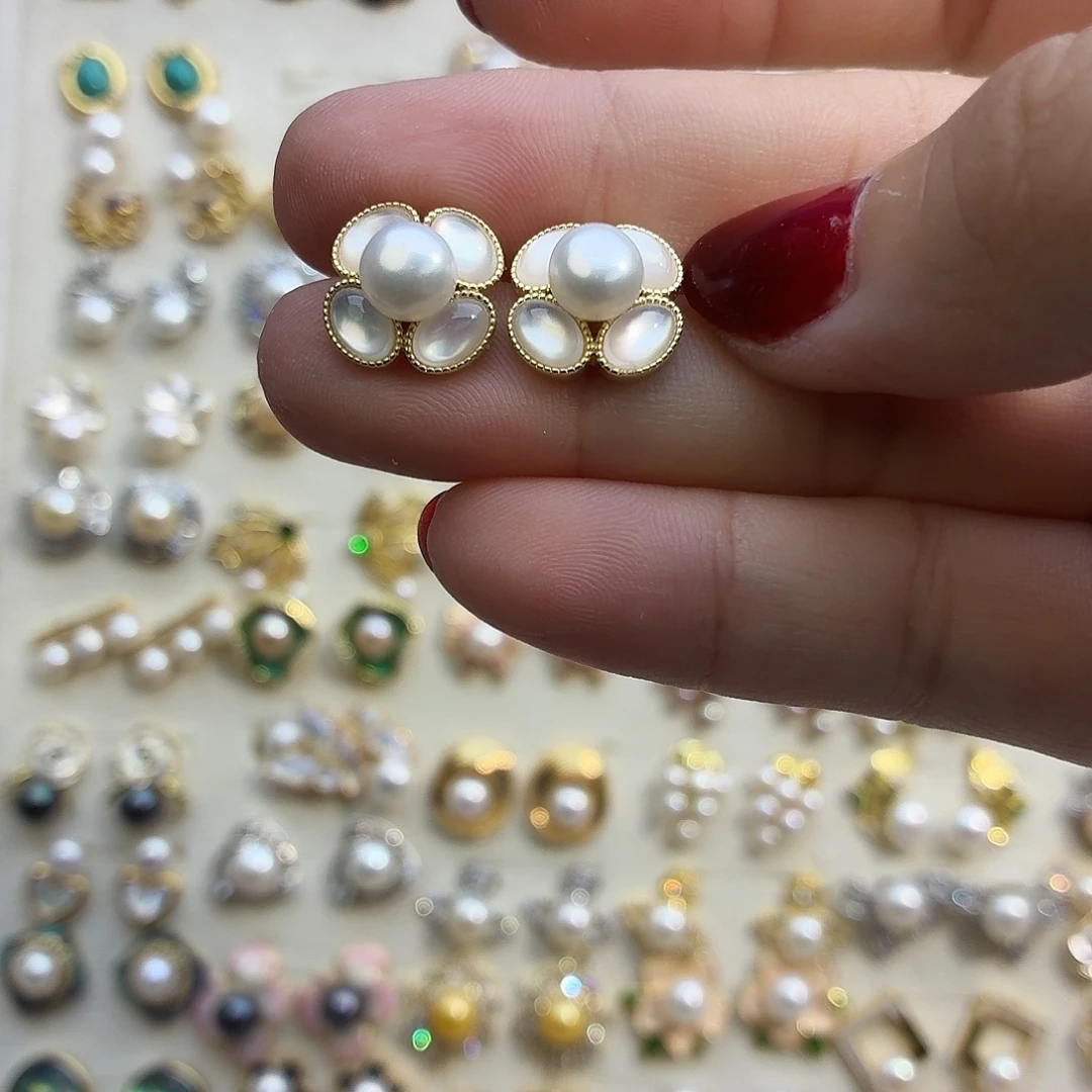 耳饰淡水珍珠合金