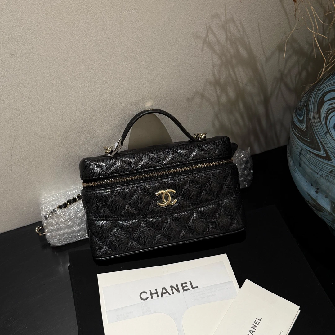 未使用 Chanel/香奈儿 26C饭盒包黑金荔枝牛手提斜挎包17618088