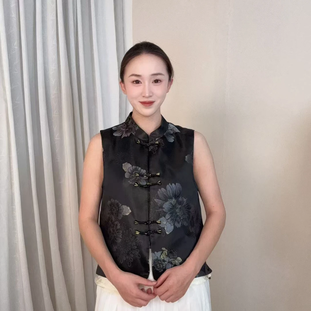 【黑金牡丹】2025新款新中式国风织金马甲zjyf-66