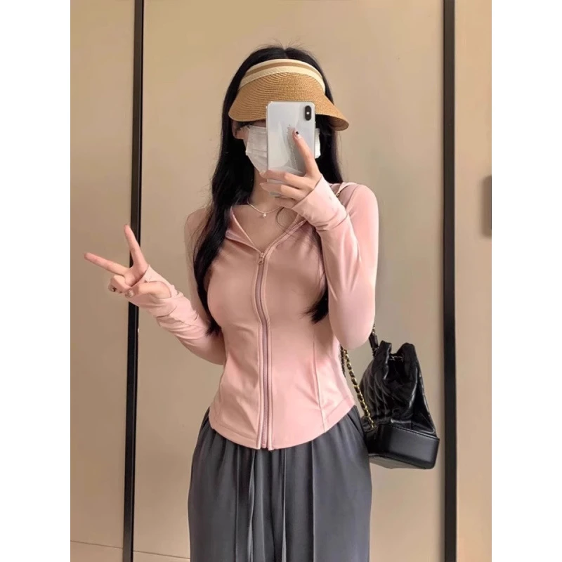 青少年50+原纱女夏季新款冰丝凉感透气薄款紫外线户外晒服