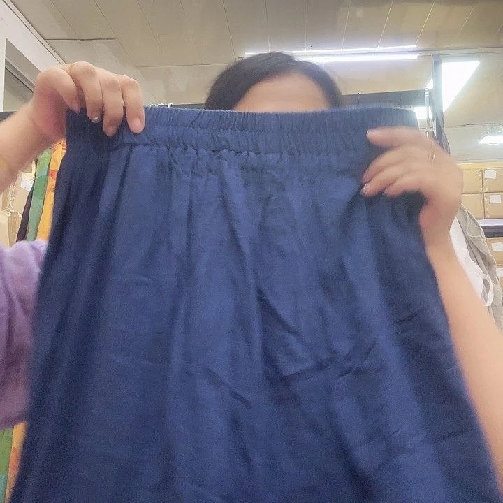 月***015全棉半身长裙藏蓝