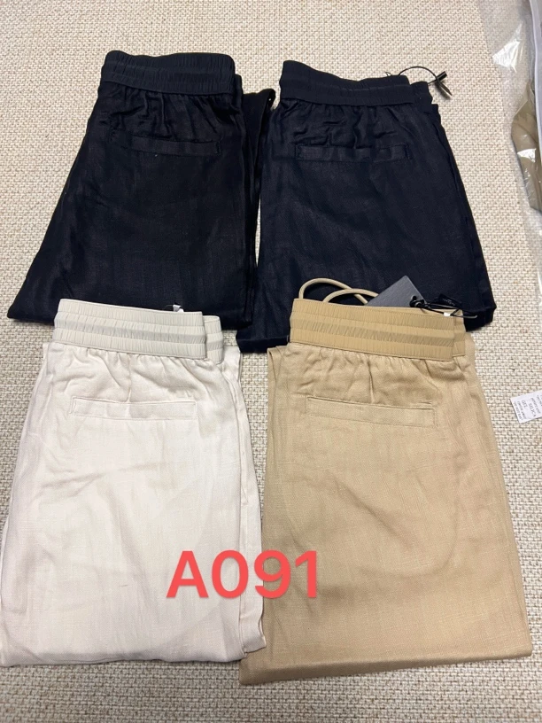 A091 k休闲裤春夏男士直筒百搭纯色松紧腰透气高级感