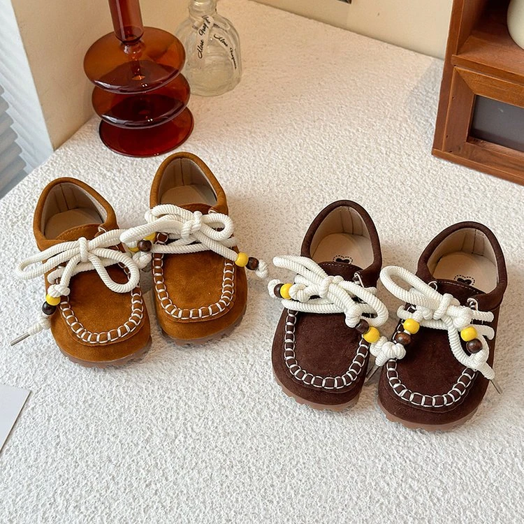 儿童豆豆鞋2025春秋新款女童鞋子复古休闲女孩勃肯小皮鞋袋鼠鞋