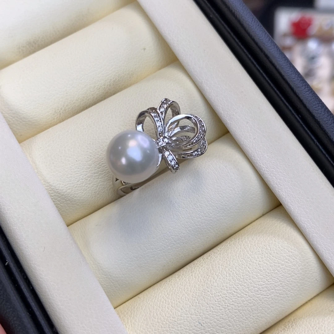 淡水珍珠银S925镶嵌戒指特价