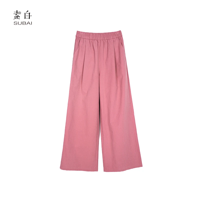 素白【少女心】极简纯棉直筒裤SB2411CP00723