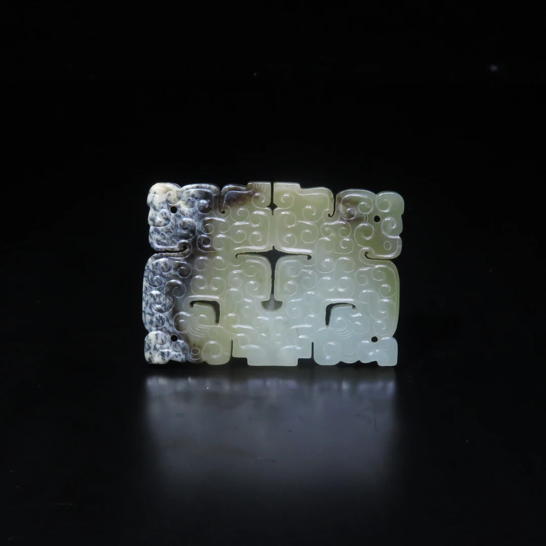 民国模古云纹双龙佩/MZ519129/和田玉/民族文物