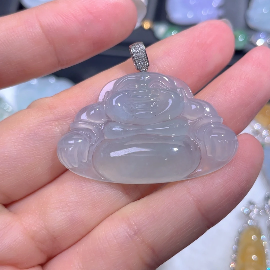 颈饰18K金镶嵌翡翠翡翠