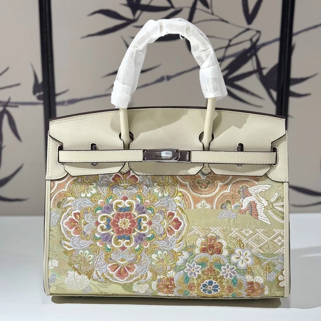 非遗唐锦手工包包大铂金包包女士手提包大容量女包时尚通勤包包