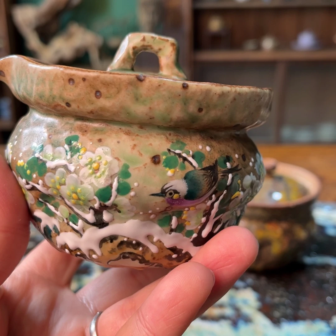 杯知**乐柴烧手工手绘陶瓷