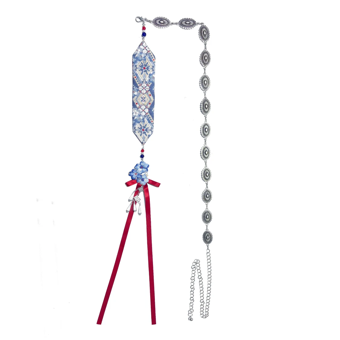 造镜集【月下飞花】唐制汉服民族破裙刺绣配饰