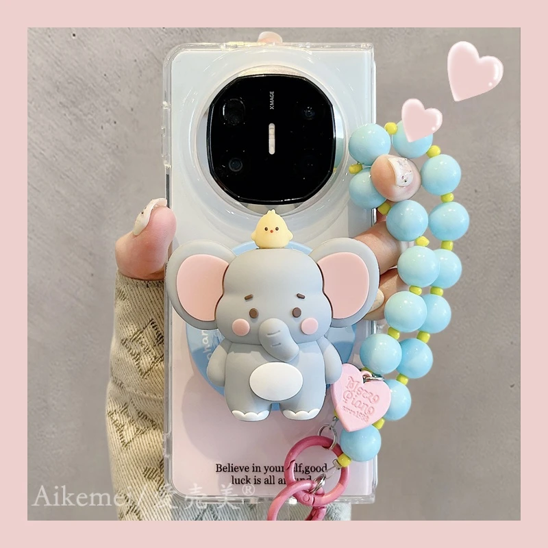 适用华为mateX6折叠屏手机壳MateX5典藏版蓝粉小鸟大象X3磁吸支架