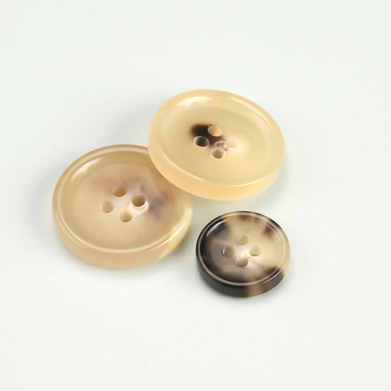 大衣装饰配件扣子百搭圆形钮扣细边真牛角扣西装外套高档衣服纽扣