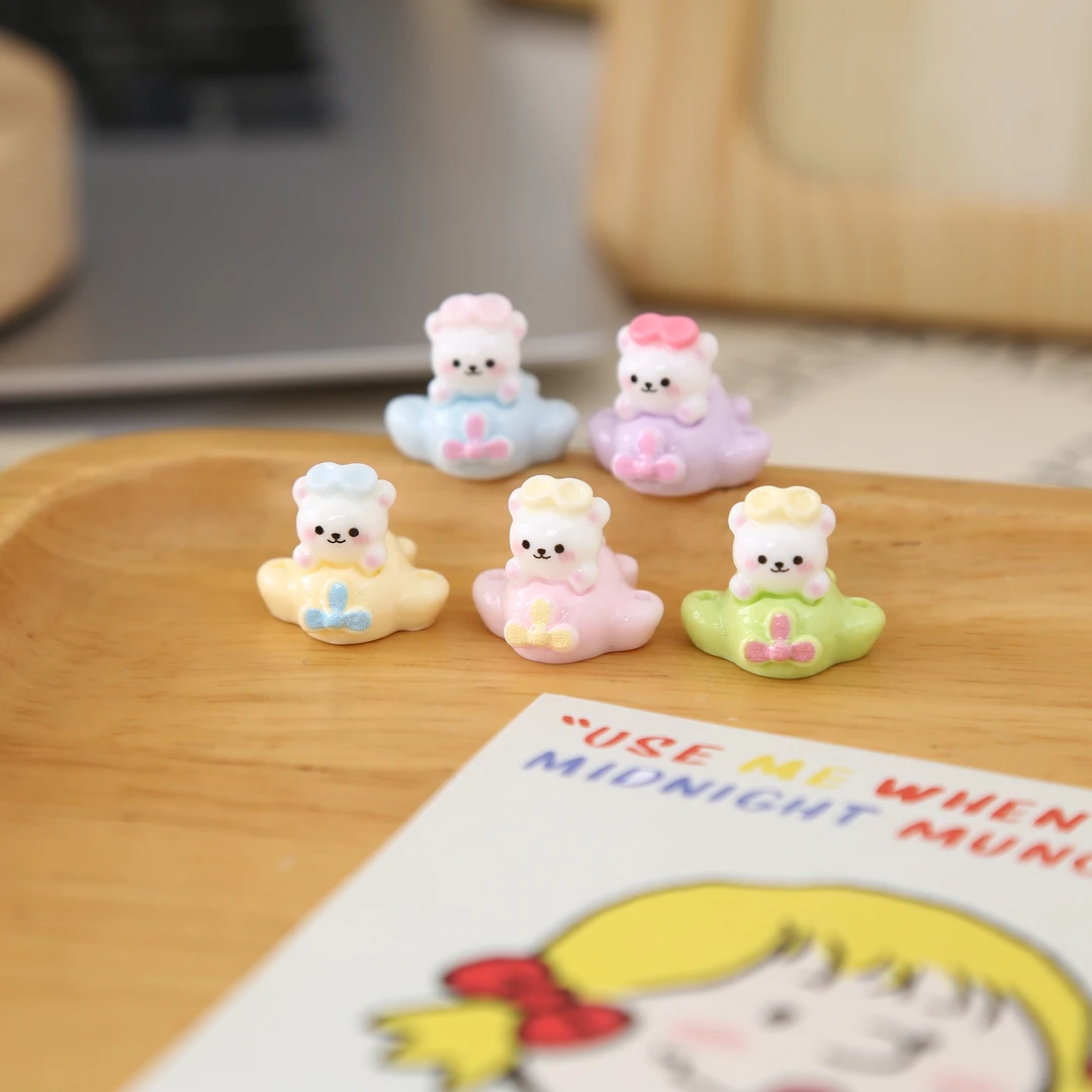 卡通线条飞机小狗 DIY钥匙扣奶油胶小摆件汽车树脂配件洞洞鞋