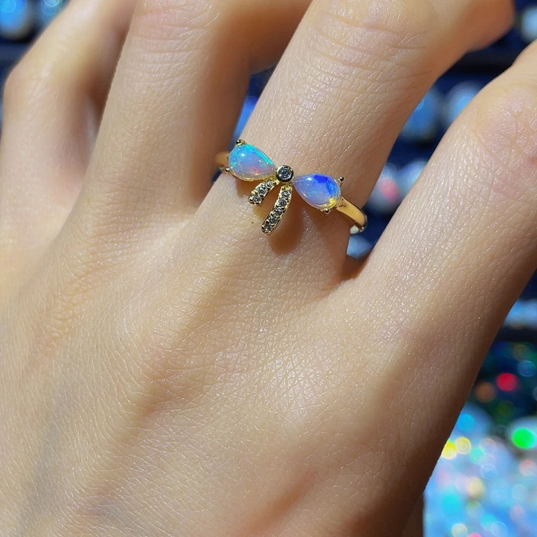 欧泊银S925镶嵌欧泊戒指