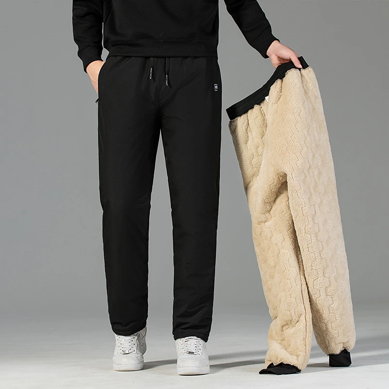 休闲裤男士秋冬新款束脚裤子羊羔绒加绒加厚保暖休闲运动宽松棉裤