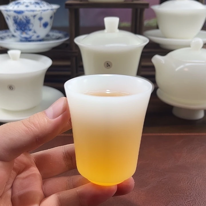 隐唐窑系列/璞玉素烧自生釉70ml如意闻香杯