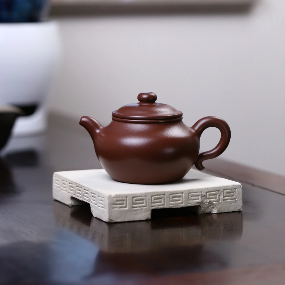 弘文 玉子 玉堂主人  原矿底槽清紫泥350cc古法纯手工紫砂壶