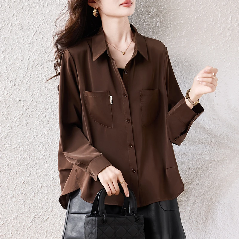 【女神新衣】2025初秋气质休闲女士大码时尚显瘦宽松长袖洋气衬衣