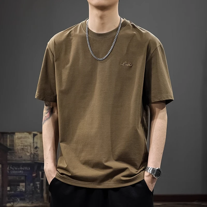 优桓短袖T恤男士夏季日系潮流宽松纯棉半袖上衣百搭休闲冰丝体恤