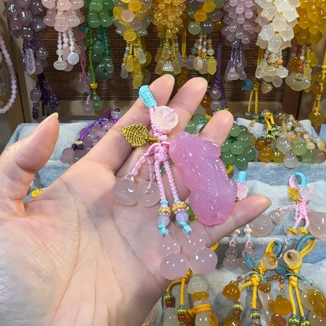 玛瑙/玉髓未镶嵌手机挂件