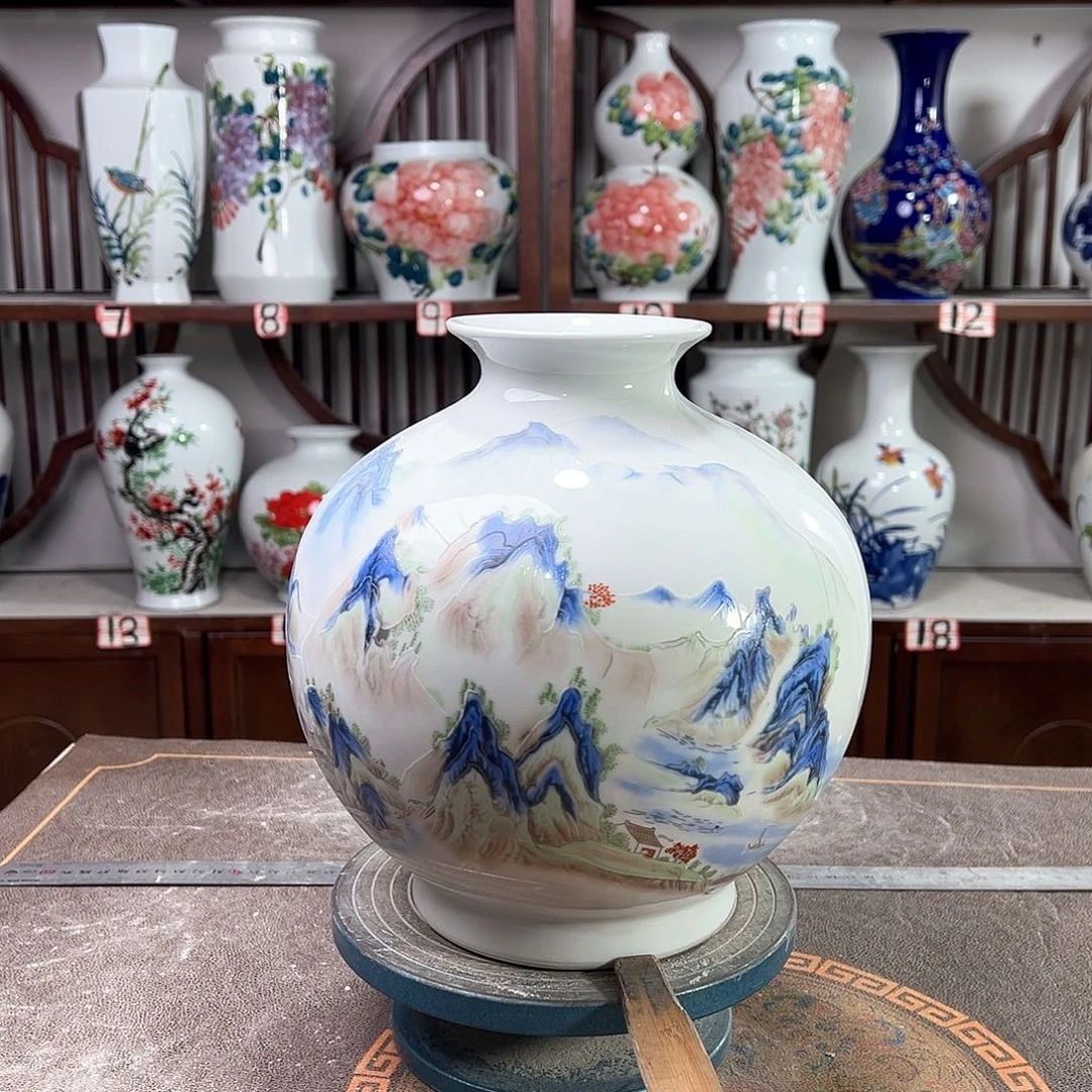 摆件陶景德镇陶瓷石千里