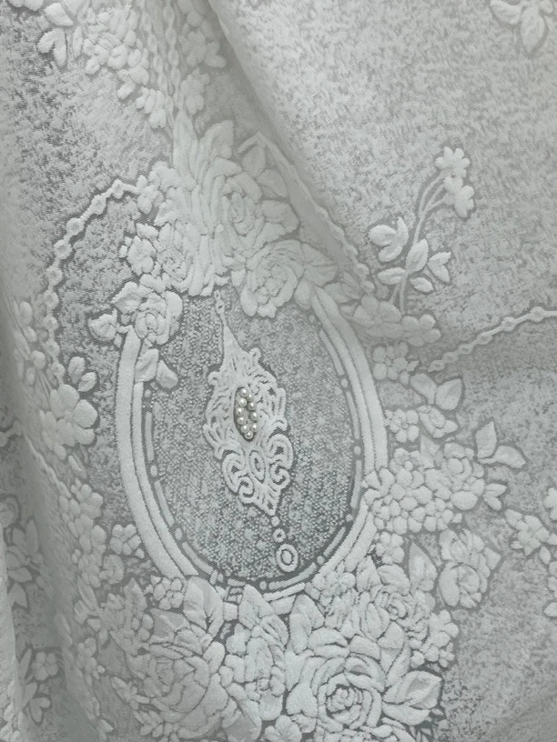 0873圆镜珍珠浮雕成品纱