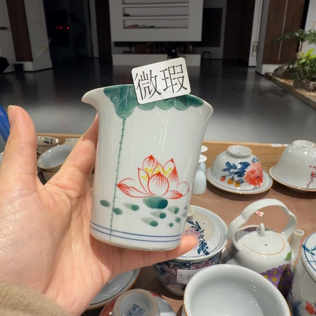 釉下手绘茶具微瑕