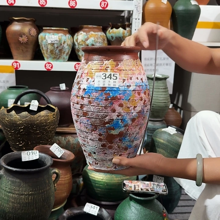 彩绘瓶345高27口径13